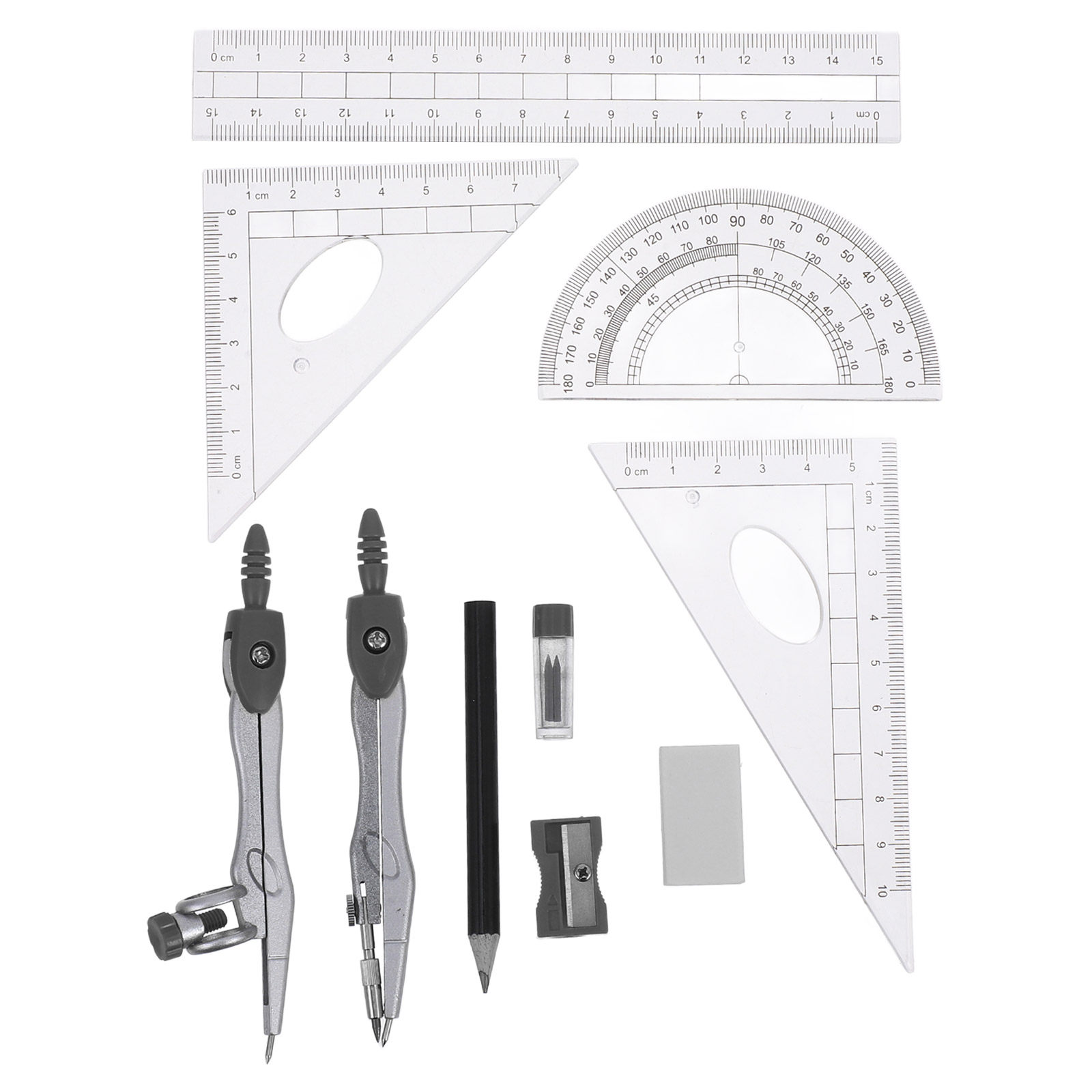 Math Geometry Set With Compass - مجموعة أدوات رسم هندسي تتضمن منقلة