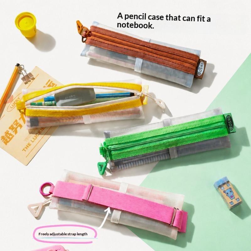 حقيبة أقلام شفافة من الشبك بسح - مراجعة Clear Mesh Pencil Pouch For Exam وسعره