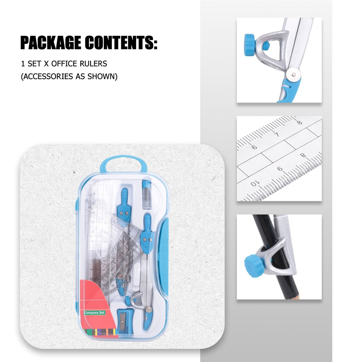 طقم أدوات هندسية من MALL مكون  - مراجعة Math Geometry Set With Compass وسعره
