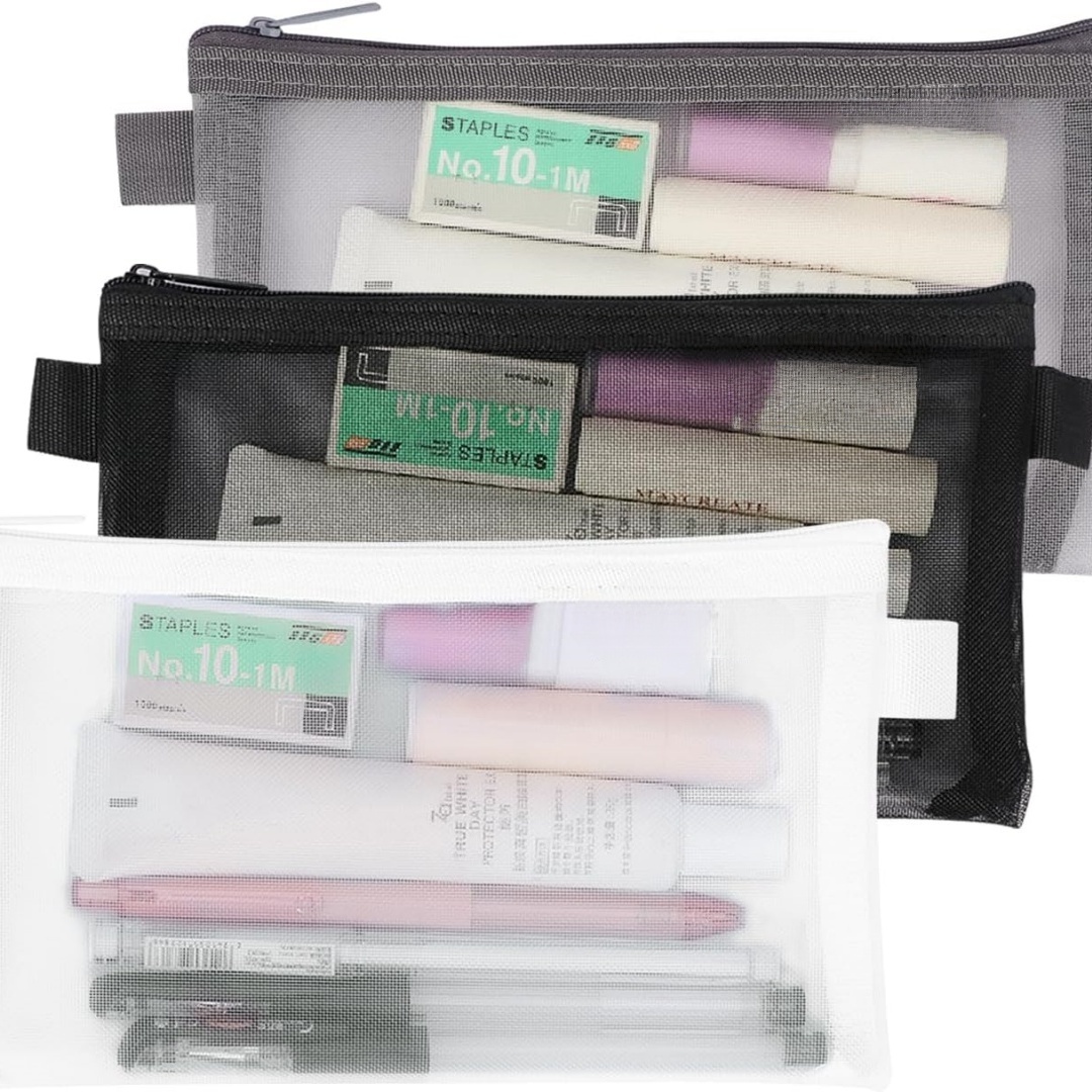 المحمولة مكتب القرطاسية الحقيب - مراجعة Clear Mesh Pencil Pouch For Exam وسعره