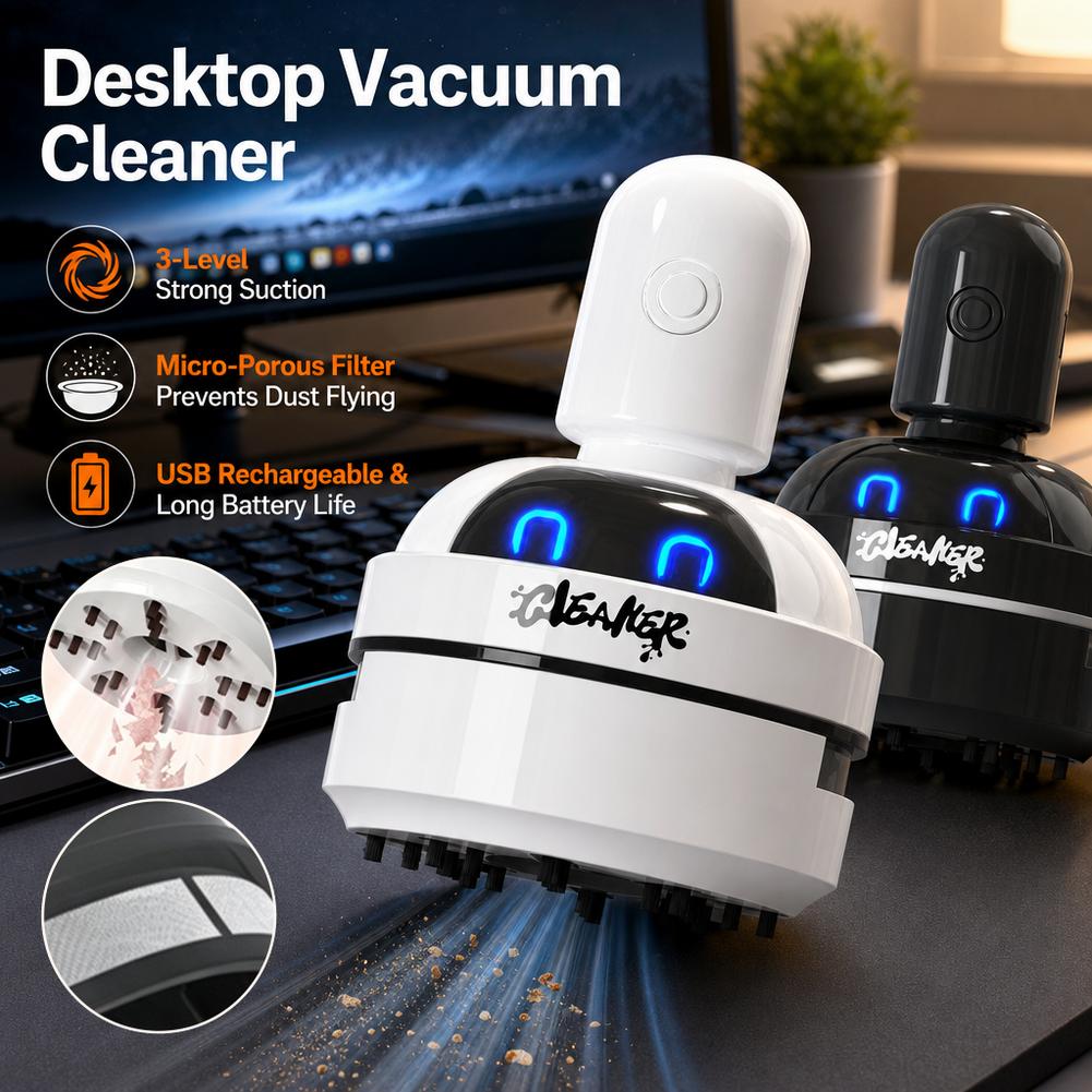 مكنسة كهربائية صغيرة محمولة بت - مراجعة Mini Desktop Vacuum Cleaner For Eraser Dust وسعره